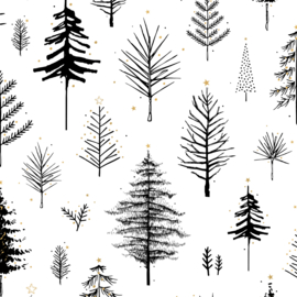 Vloeipapier - Tree Diversity - zwart/wit - 50x70cm - 5 stuks