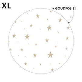 Sticker XL - Stars - wit/goud - 65mm - 10 stuks