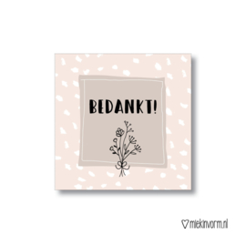 Cadeaulabel - Bedankt / vierkant - per stuk