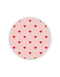 Cadeausticker - Hartjes - roze/rood - 10 stuks