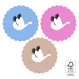Cadeausticker - Baby Bird - 9 stuks