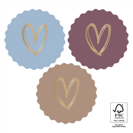 Cadeausticker - Heart Gold - cool - 9 stuks