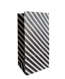 Blokbodemzak - Diagonal Lines zwart/wit/Medium