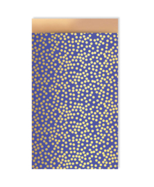 Cadeauzakje - Minidots - kobalt blauw/goud - 5 stuks