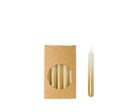 Potloodkaarsjes - goud/wit - 1,2 x 10cm - 20 stuks