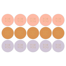 Cadeausticker - FOR YOU - spring/summer - 12 stuks