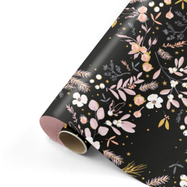 Cadeaupapier - Let's Decorate - zwart/roze/goud - 50cm x 3m