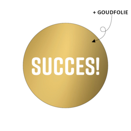 Cadeausticker - SUCCES! - goudfolie - 10 stuks