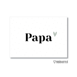 Minikaartje - Papa / hartjes grijs - per stuk