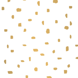 Vloeipapier - Minimal Dots - wit/goud - 50x70cm - 5 stuks