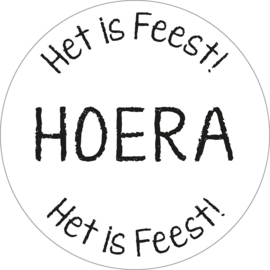 Sticker XL - Het is Feest! HOERA - 5 stuks