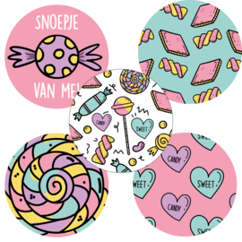 Cadeausticker - Sweet Candy - 10 stuks