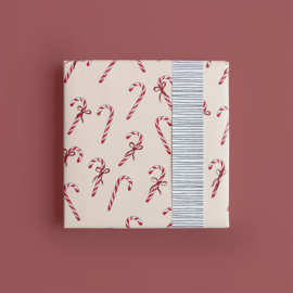 Cadeaupapier - X-mas Candy/Stripes - 50cm x 2m