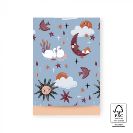 Cadeauzakje - Baby Dreams - polar blue/peach - 17x25cm - 5 stuks