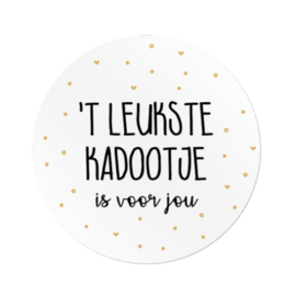 Cadeausticker - OUTLET - 'T leukste kadootje is voor jou - 30 stuks