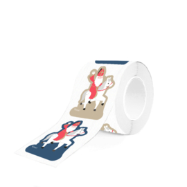 Cadeausticker - Sint - duo/paard goud - 10 stuks