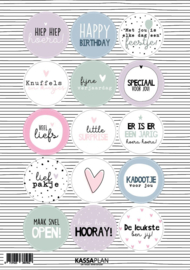 Stickervel - Voorjaar pastel - 15 stickers