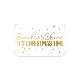 Cadeausticker - Sparkle & Shine it's Christmas time - 10 stuks