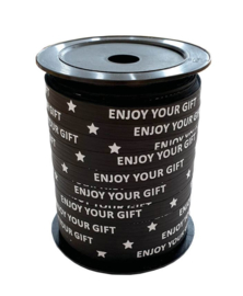 Krullint - Enjoy your gift - zwart/wit 10mm - per 5 meter