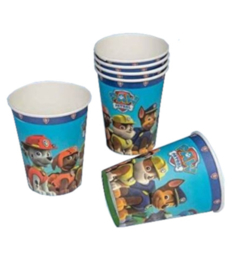 Feestbekers - Paw Patrol/blauw karton - 6 stuks