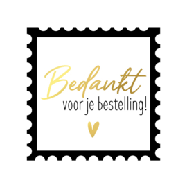 Sticker - Bedankt voor je bestelling! - postzegel - 10 stuks