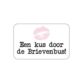 Cadeausticker - Een kus door de Brievenbus - 10 stuks