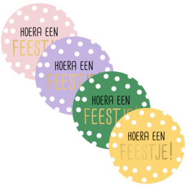 Cadeausticker - Hoera een FEESTJE! - rol