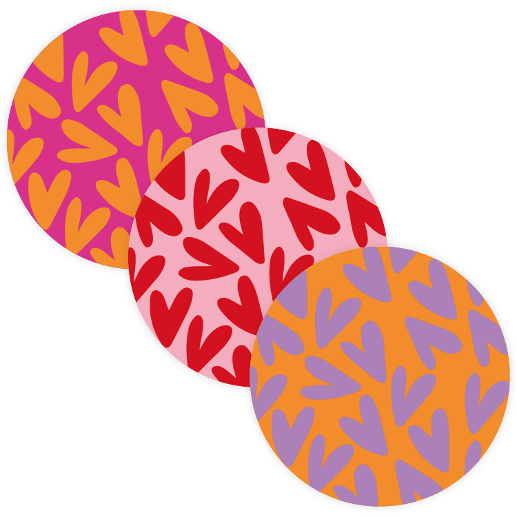 Cadeausticker - Hartjes 60mm - kleur - 9 stuks