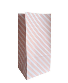 Blokbodemzak - Diagonal Lines roze/wit/Medium