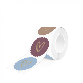 Cadeausticker - Heart Gold - cool - 9 stuks