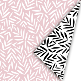 Cadeaupapier - Into the woods - roze/wit/zwart - 50cm x 3m