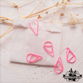 Paperclip druppel "Neon Roze"