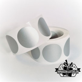 Krasstickers rond zilver [2,5 cm] | 300 stuks