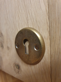 Sleutelplaat rond messing antiek