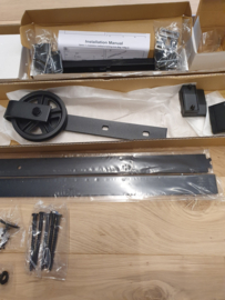 Schuifdeursysteem 2 meter softclose spaakwiel mat zwart