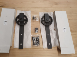 Set spaakwielen extra schuifdeur zwart