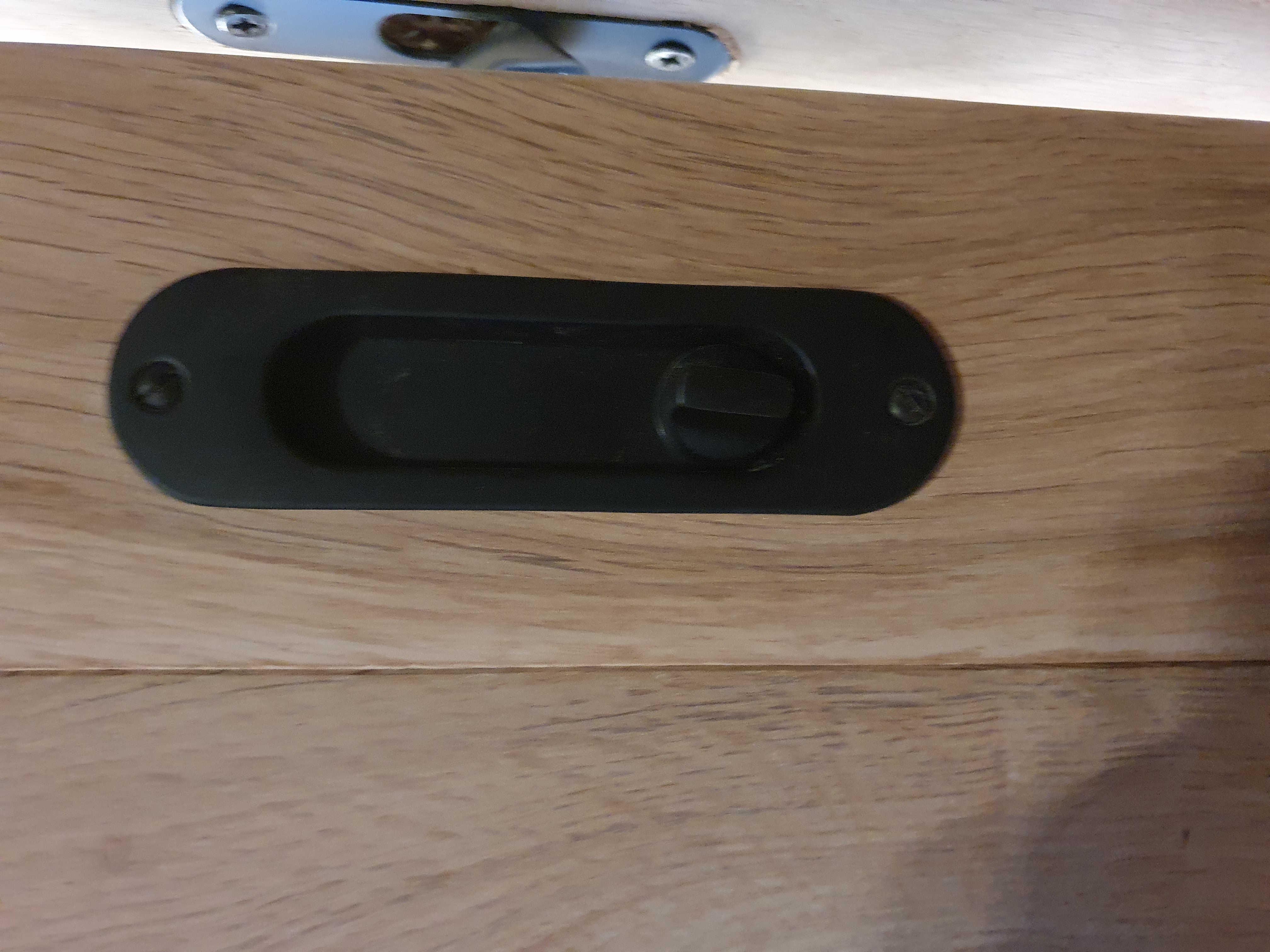Schuifdeurgreep met slot met mat zwarte afwerking