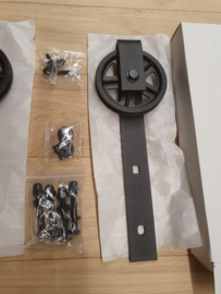 Set spaakwielen extra schuifdeur zwart