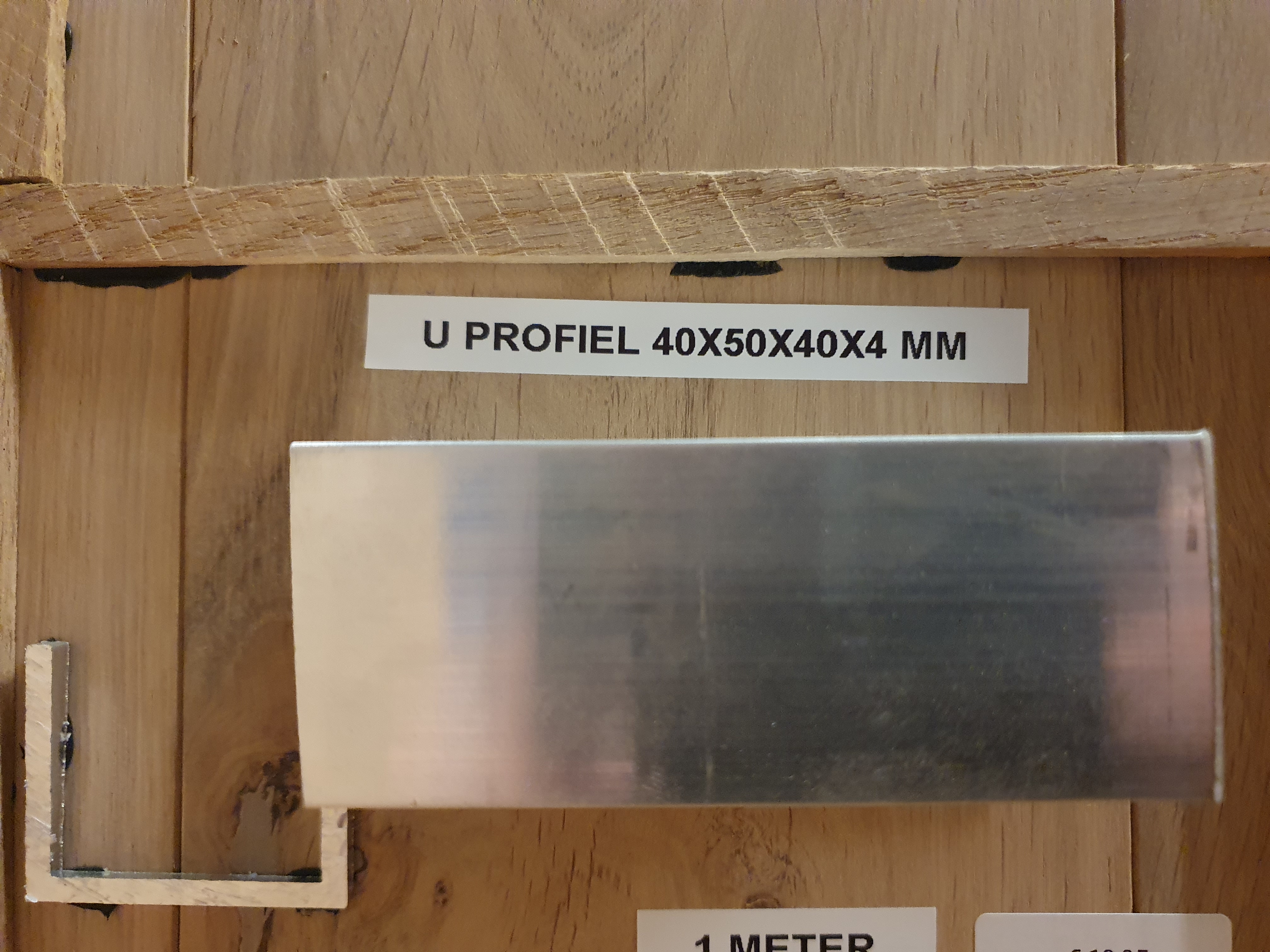 Aluminium U profielen 40x50x40x4