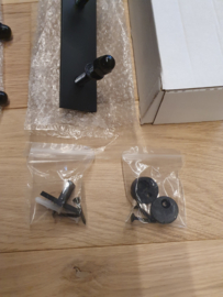 Set wielen extra schuifdeur mat zwart