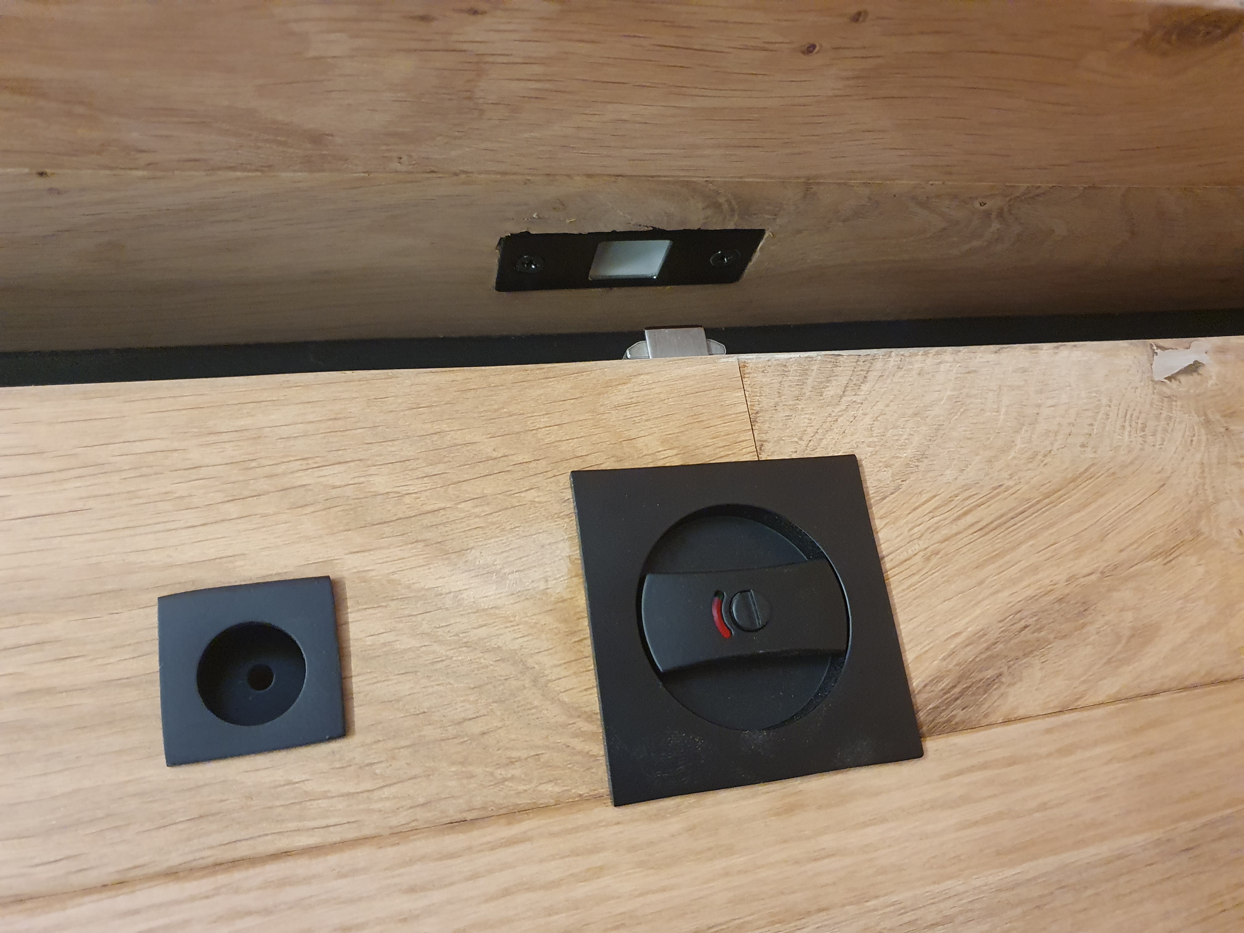Schuifdeurslot zwart vierkant