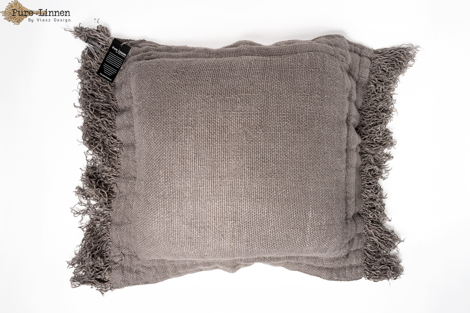 Sierkussen 100% linnen "Rebecca" grey  incl. binnen kussen 70x70cm