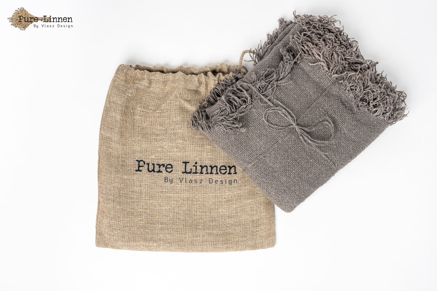 Tafelloper/Tafelrunner 100% linnen  "Dina" Grey