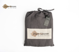Linnen Dekbedovertrek Donkergrijs/knopen Nieuwe Collectie