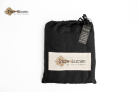 Linnen Hoeslaken Zwart/Hoekhoogte 10cm