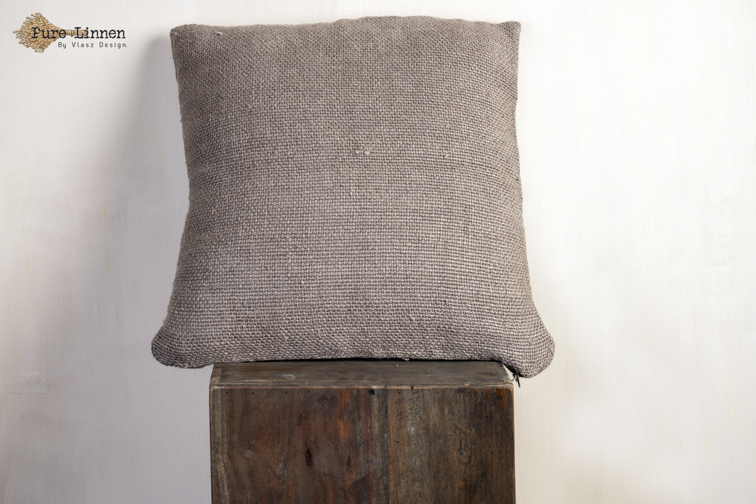 Sierkussen 100% linnen "Rebecca" Grey incl. binnen kussen 50x50cm