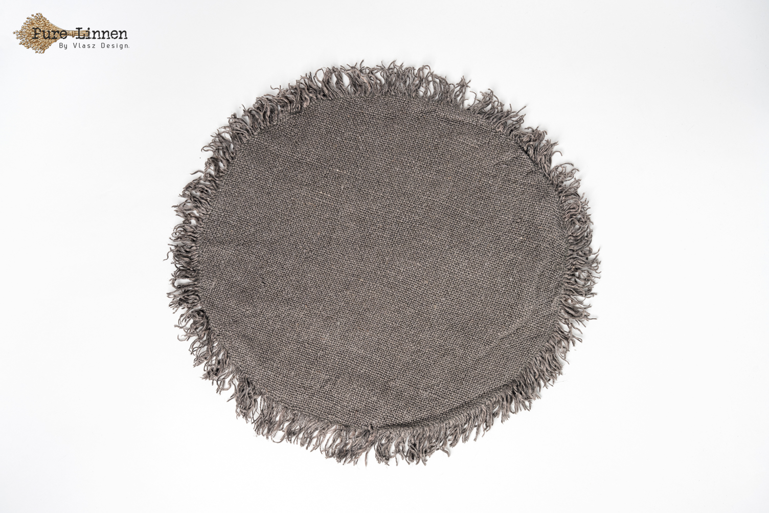 placemats  Rond  100% linnen "Mara"  grey