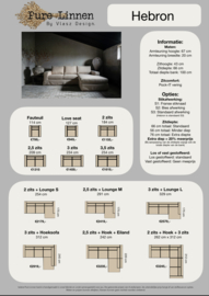 Prijslijst Hebron Sofa