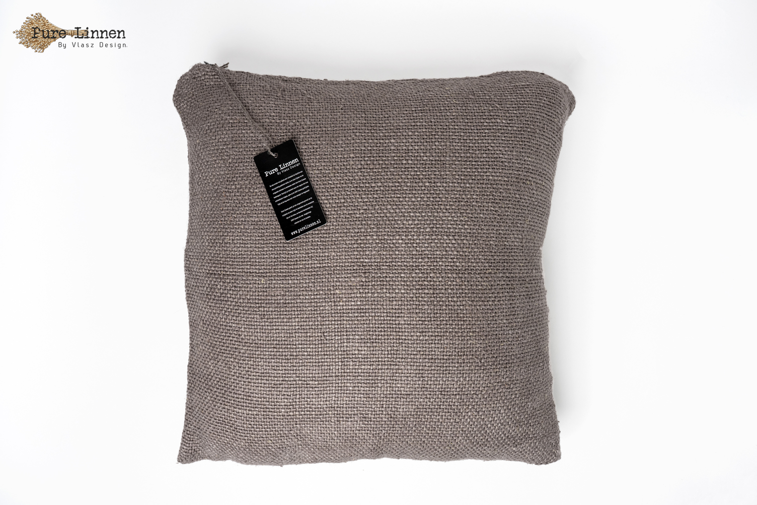 Sierkussen 100% linnen "Rebecca" Grey incl. binnen kussen 50x50cm