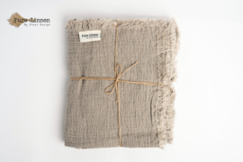 Linnen Plaid Naturel/franjes 130x190